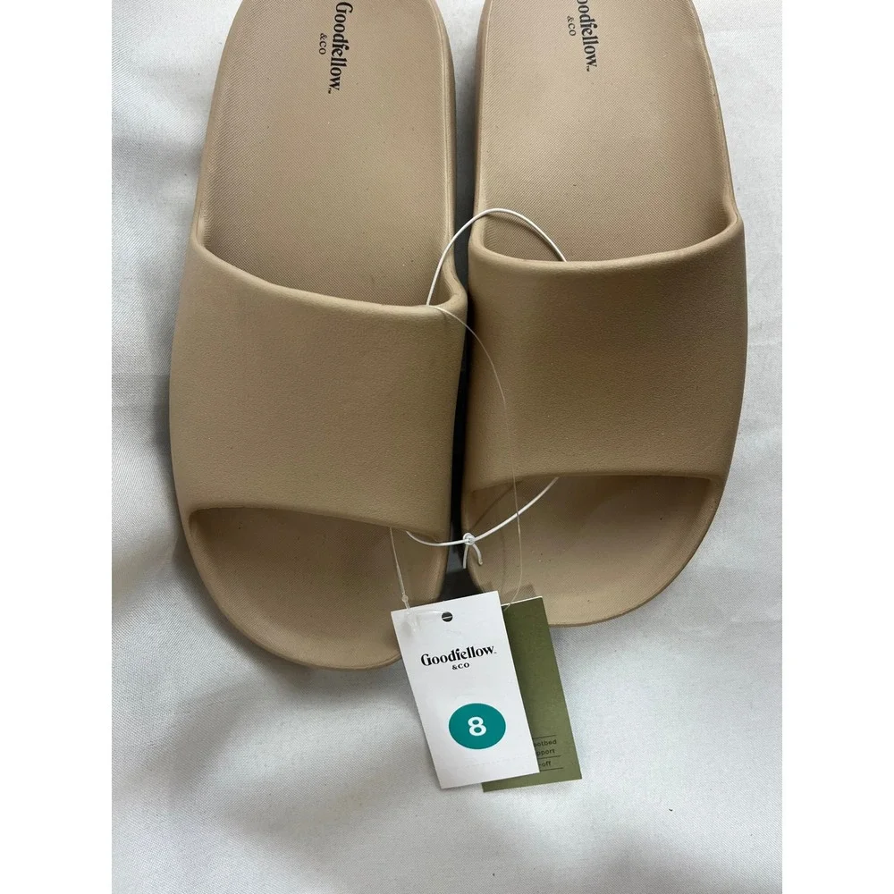 Goodfellow & Co Mens Tan‎ Beige Foam Slide Sandals Size 8 NEW